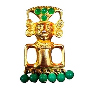 vintage aztec brooch